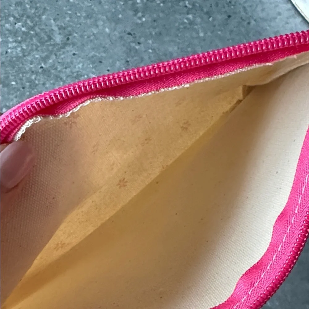 Pink Floral Canvas Pouch